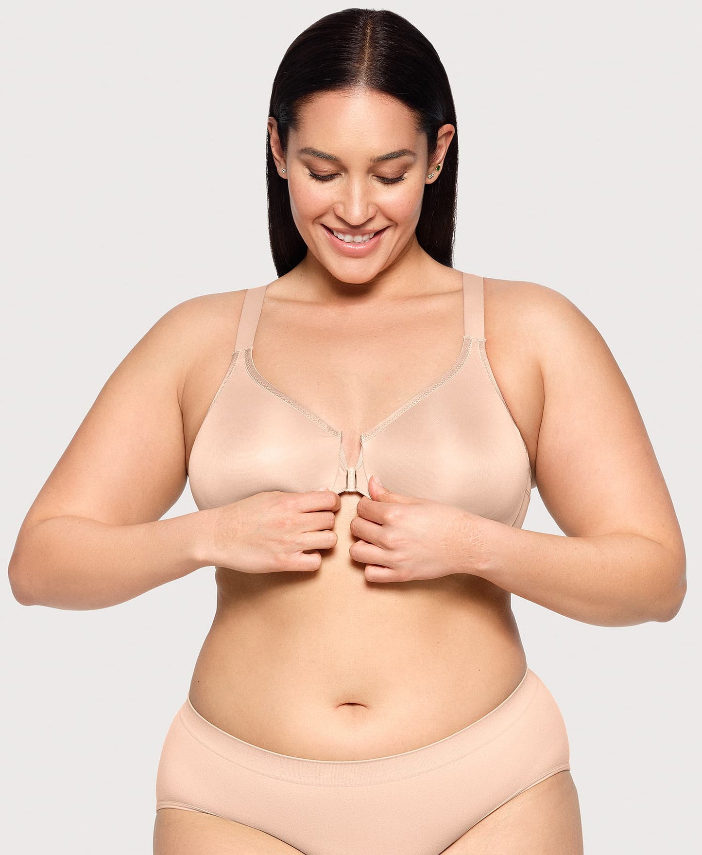 Front-Closure Posture Back WonderWire Bra Cafe