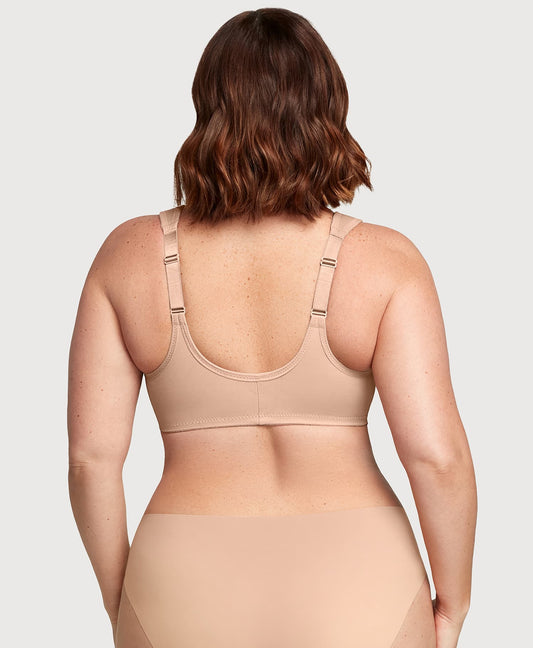 Front-Closure WonderWire Bra Cafe Print